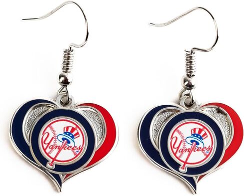 Yankees Swirl Heart-Shaped Earrings in Kuwait