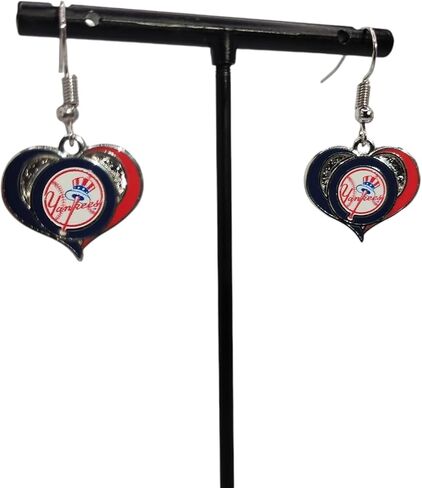 Yankees Swirl Heart-Shaped Earrings in Kuwait