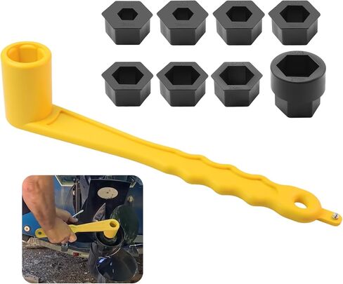 91-859046Q4 Universal Prop Wrench Kit W/Multiple Sockets Fits Mercury/Mercruiser/Alpha, Floating Boat Propeller Wrench for 1-1/16" Nuts, Propeller Wrench, Prop Tool for Outboards & Stern Drives,Yellow in Saudi Arabia