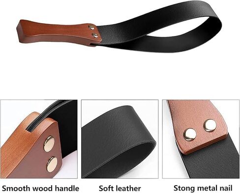 مجموعة سوط الحصان MORECP2-Pack - 18 بوصة مزدوجة الصفع و19 بوصة - مقبض خشبي مضاد للانزلاق من جلد البولي يوريثان - سوط الحصان الأسود MP03 in Kuwait