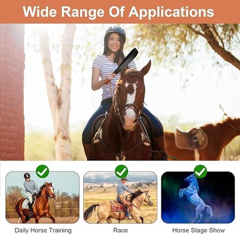 مجموعة سوط الحصان MORECP2-Pack - 18 بوصة مزدوجة الصفع و19 بوصة - مقبض خشبي مضاد للانزلاق من جلد البولي يوريثان - سوط الحصان الأسود MP03 in Kuwait