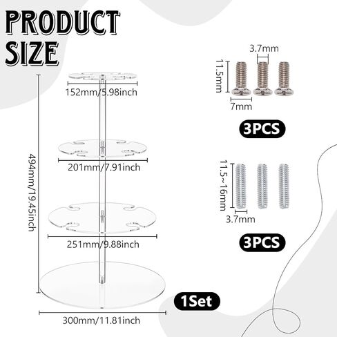 UNICRAFTALE Acrylic Champagne Tower Stand Round Cocktail Tree Rack with 12 Slots 3-Tier Drink Holder Wine Glass Display Champagne Flute Stand for Weddings Parties Christmas Decor in Saudi Arabia