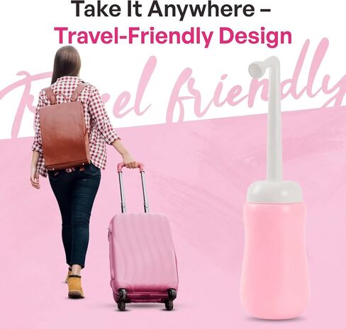 Portable Bidet Bottle for Women - Personal Upside Down Peri Bottle for Feminine Hygiene, Postpartum & Period Care with Angled Sprayer & Storage Bag - Perfect for Travel & New Moms (10 oz) in Kuwait