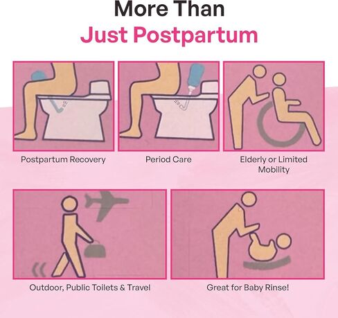 Portable Bidet Bottle for Women - Personal Upside Down Peri Bottle for Feminine Hygiene, Postpartum & Period Care with Angled Sprayer & Storage Bag - Perfect for Travel & New Moms (10 oz) in Kuwait