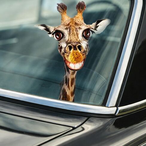 Horse Crack Car Stickers 4 Stickers, Car Window Clings Decal, 3D Horse Decal Auto Accessories, Waterproof Animal Wall Stickers, Funny Car Decoration Stickers in Saudi Arabia