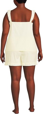 Lands 'End Women's Poplin 2 قطعة Pajama Set - Tank Top and Shorts in Saudi Arabia