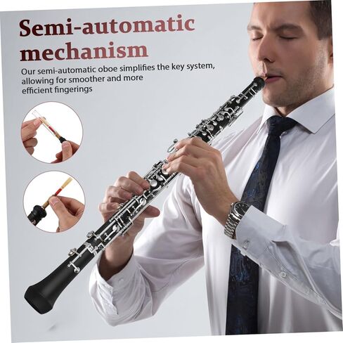 HANABASS 1 Set Oboe Instrument Oboe Reeds Musical Instruments 22 Key c Practice Wood Starter 22 Key Woodwind Instrument Synthetic Wood Gold-plated Buttons Black in Saudi Arabia