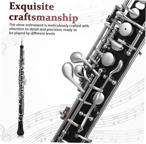 HANABASS 1 Set Oboe Instrument Oboe Reeds Musical Instruments 22 Key c Practice Wood Starter 22 Key Woodwind Instrument Synthetic Wood Gold-plated Buttons Black in Saudi Arabia