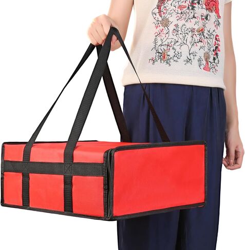Bodaon Pizza Bags for Delivery 16" x 16" x 6" – Compact Pizza Bag Holds Up to 3 Boxes, Foldable Thermal Carrier Cooler for Delivery Drivers in Kuwait