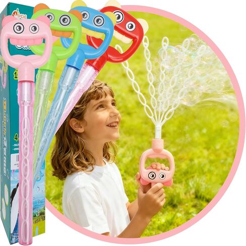SHCKE Bubble Wands for Kids ، 4 PCS 5 Claw Smiley Bubble Sticks ، يخلق عددًا كبيرًا من الفقاعات للأطفال ولعب الفقاعات لأولاد وفتيات من 3 إلى 8 سنوات ، حفلة عيد ميلاد في الهواء الطلق الصيفية in Saudi Arabia