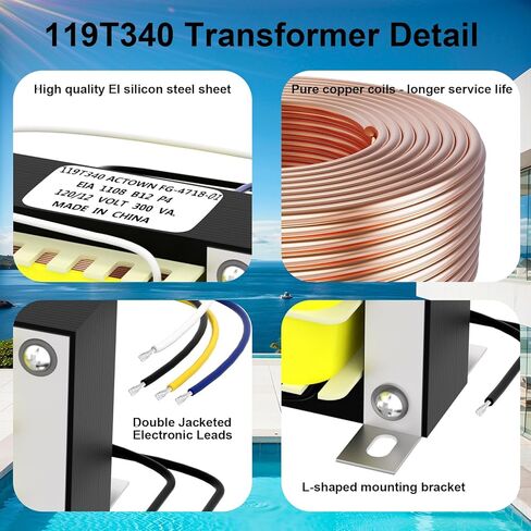 محول 119T340 للمحول الكهربائي لسلامة حمامات السباحة والمنتجعات الصحية موديل Px300 12V 300W in Kuwait