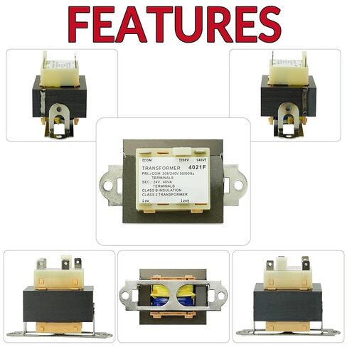 0130M00138S 4021F 240V to 24V Transformer for Goodman Amana B1141643 B11416-43 PF40224 40VA Furnace Transformers HVAC Replacement 208/240 Volt to 24 Volt with Foot Mount in Kuwait