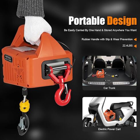 2 in 1 Electric Hoist Winch - 2200LBS 38FT 110V Manual, Wired and Wireless Remote Control for Factories, Warehouses, Garages, Etc in Saudi Arabia