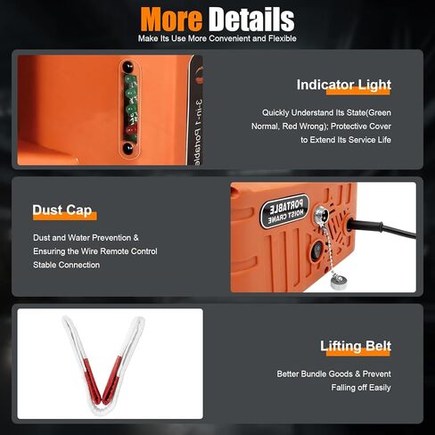 ونش رافعة كهربائي 2 في 1 - دليل 2200LBS 38FT 110V، جهاز تحكم عن بعد سلكي ولاسلكي للمصانع والمستودعات والمرائب، إلخ in Kuwait