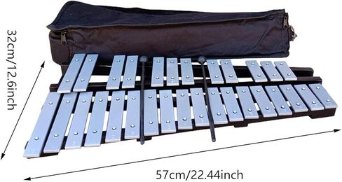 30 Note Xylophone with Mallets & Carry Bag - Portable Metal Glockenspiel for Music Education (32x57cm/12.6x22.4in) in Saudi Arabia