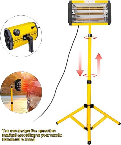Infrared Paint Curing Lamp 2000W - Far Infrared Radiation Car Drying Light with Shortwave Heating, Liftable Bracket for Efficient Baking and Drying, Zj-sc-002-A in Saudi Arabia