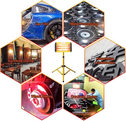 Infrared Paint Curing Lamp 2000W - Far Infrared Radiation Car Drying Light with Shortwave Heating, Liftable Bracket for Efficient Baking and Drying, Zj-sc-002-A in Saudi Arabia