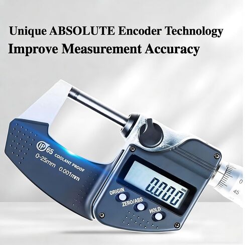 Micrometer for MITU.Toyo 293-340-30, 0-1 Range, 293-340 Outside Micrometer, 0-1 Range, 0.00005"/0.001mm Resolution, IP65, No Output, with Ratchet in Kuwait