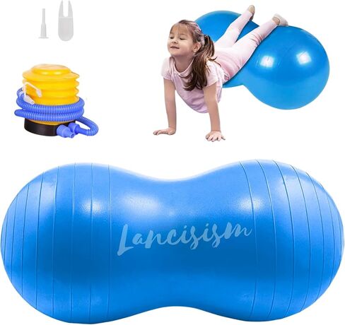 Peanut Ball for Physical Therapy 90 * 45cm with Pump, Lancisism Exercise Yoga Ball Enhance Balance Flexible Seating for Kids Adults Core Strength Training Labor Birthing in Kuwait