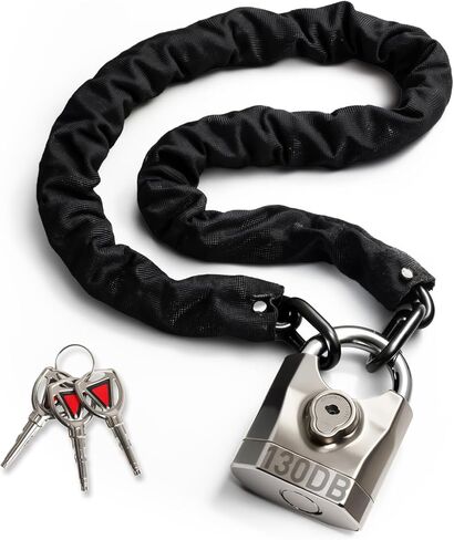 قفل سلسلة الدراجة مع إنذار 130 ديسيبل، أقفال دراجة نارية شديدة التحمل مضادة للسرقة 3.3أقدام، سلسلة فولاذية صلبة 8 مم مع قفل U صغير للدراجات والدراجات النارية والسكوتر والبوابة in Kuwait