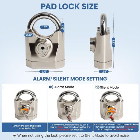 قفل سلسلة الدراجة مع إنذار 130 ديسيبل، أقفال دراجة نارية شديدة التحمل مضادة للسرقة 3.3أقدام، سلسلة فولاذية صلبة 8 مم مع قفل U صغير للدراجات والدراجات النارية والسكوتر والبوابة in Kuwait