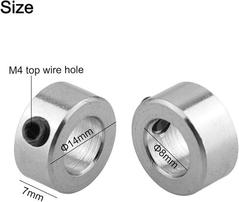 Shaft Lock Collar 8mm Inner Diameter Carbon Steel Screw Lock Ring Set of Mechanical Secure Fit and Rust Resistant Design in Kuwait
