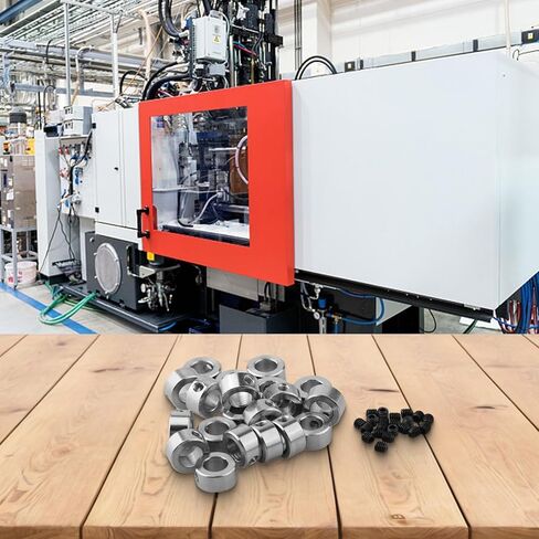 Shaft Lock Collar 8mm Inner Diameter Carbon Steel Screw Lock Ring Set of Mechanical Secure Fit and Rust Resistant Design in Kuwait