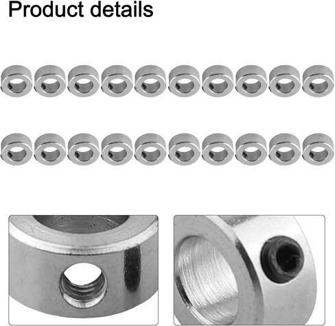 Shaft Lock Collar 8mm Inner Diameter Carbon Steel Screw Lock Ring Set of Mechanical Secure Fit and Rust Resistant Design in Kuwait
