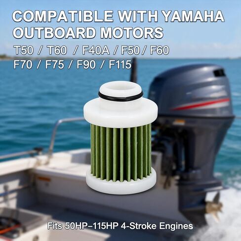 3 قطع عنصر فلتر الوقود الأساسي 6D8-WS24A-00-00 متوافق مع Yamaha F40A F50 T50 F60 T60 F70 F75 F90 F115 خارجي 6D8-24563-00-00 (2004 حتى 2024) in Saudi Arabia