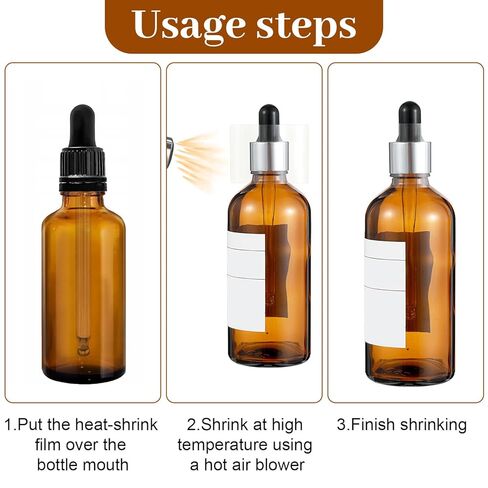 400 قطعة من غلاف الانكماش للزجاجات والجرار وأختام الانكماش الحراري الشفافة وأشرطة لف سهلة الاستخدام لأغطية أنابيب اختبار قطرات الزيت العطرية والمزيد من أغطية زجاجات أنبوب الاختبار in Kuwait