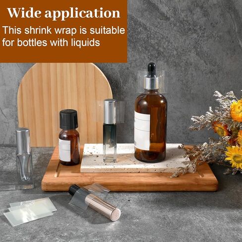 400 قطعة من غلاف الانكماش للزجاجات والجرار وأختام الانكماش الحراري الشفافة وأشرطة لف سهلة الاستخدام لأغطية أنابيب اختبار قطرات الزيت العطرية والمزيد من أغطية زجاجات أنبوب الاختبار in Kuwait