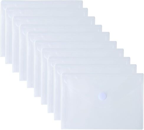 5.5’’ x 8.5’’ Clear Plastic Envelopes Cutting Dies Stencil Crafts Paper File Index Cards Holder 40 Pack Hook Loop Closure in Kuwait