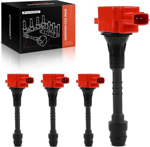 A-Premium Engine Ignition Coil Pack Compatible with Nissan Almera 2001-2005, Sentra 2002-2006 L4 1.8L, 4-PC Set in Saudi Arabia