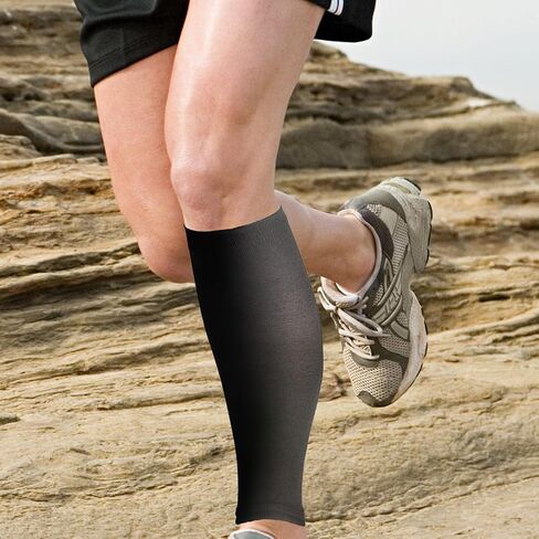 Cooling Compression Leg Sleeves for Running and Basketball, Elastic Breathable Calf Sleeves for Women and Men, 2pcs Black Summer Sports Leg Covers in Saudi Arabia