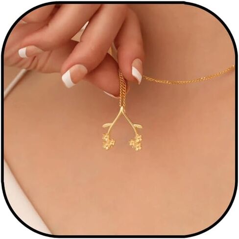 Dainty Ring 14K Gold Plated Necklace Holder Flower Necklace Leaf Engagement Wedding Ring Keeper Wishbone Pendant Necklace For Nurse Doctor Wife Women Gift Jewelry in Kuwait