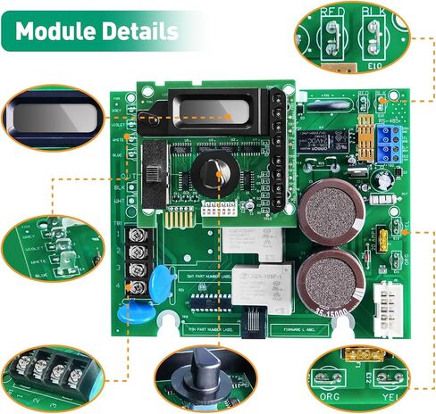 2026 GLX-PCB-RITE Control Board & GLX-PCB-DSP Display Board Set – Compatible with Hayward/Goldline Aqua Rite Saltwater Systems – Complete Pool Chlorinator Replacement Kit - Green in Saudi Arabia