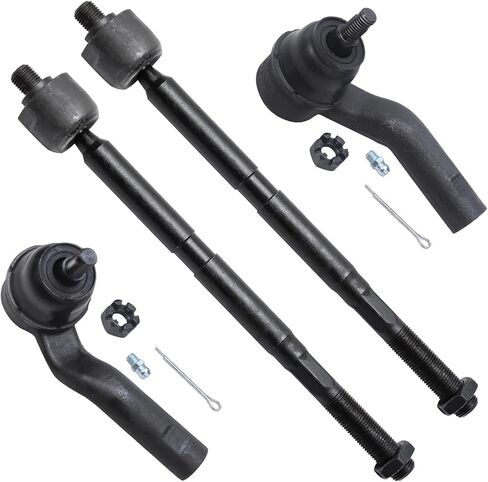 Detroit Axle - 4 Front Tie Rods for 2013-2018 Ford Escape, 2012-2018 Focus, Inner & Outer Tie Rods 2014 2015 2016 2017 Replacement in Saudi Arabia