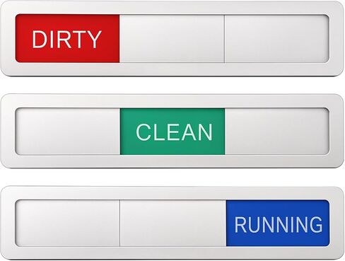 Dishwasher Magnet Clean Dirty Running Sign, 3 Status Magnetic Clean/Dirty/Running Indicator Works on All Dishwashers (Silver) in Saudi Arabia