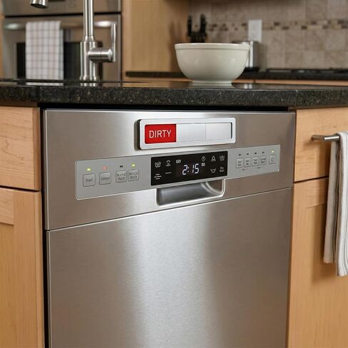 Dishwasher Magnet Clean Dirty Running Sign, 3 Status Magnetic Clean/Dirty/Running Indicator Works on All Dishwashers (Silver) in Saudi Arabia