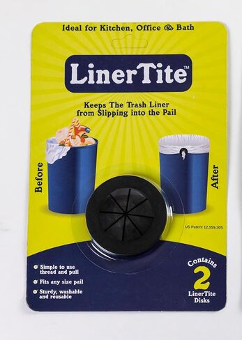 أقراص LinerTite المتينة: حزام بطانة سلة المهملات صديق للبيئة وقابل لإعادة الاستخدام لتأمين بطانات القمامة | يمنع البطانات من السقوط في سلة المهملات in Saudi Arabia