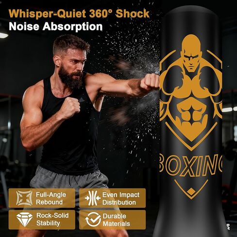 كيس ملاكمة قائم بذاته للبالغين، حقيبة ثقيلة قابلة للنفخ مقاس 70 بوصة، حقيبة معدات الملاكمة مع حامل، حقيبة كيك بوكسينغ لتدريب صالة الألعاب الرياضية MMA Muay Thai Fitness in Kuwait