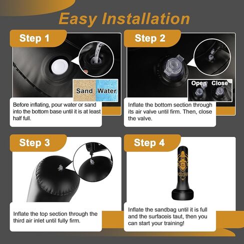 كيس ملاكمة قائم بذاته للبالغين، حقيبة ثقيلة قابلة للنفخ مقاس 70 بوصة، حقيبة معدات الملاكمة مع حامل، حقيبة كيك بوكسينغ لتدريب صالة الألعاب الرياضية MMA Muay Thai Fitness in Kuwait