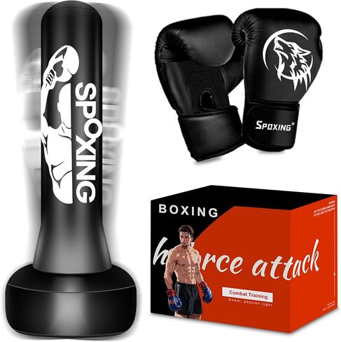 Freestanding Punching Bag with Gloves, 70'' Superior Boxing Bag with Stand for Adults & Teens, No Drill Kickboxing Bags for Men Women Beginners Training MMA, Muay Thai, Karate & Home Fitness in Saudi Arabia