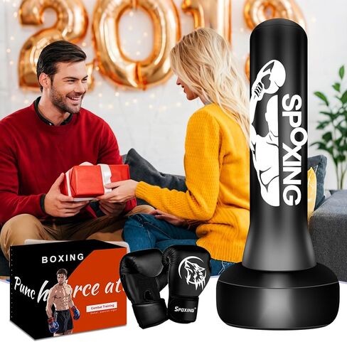 Freestanding Punching Bag with Gloves, 70'' Superior Boxing Bag with Stand for Adults & Teens, No Drill Kickboxing Bags for Men Women Beginners Training MMA, Muay Thai, Karate & Home Fitness in Saudi Arabia