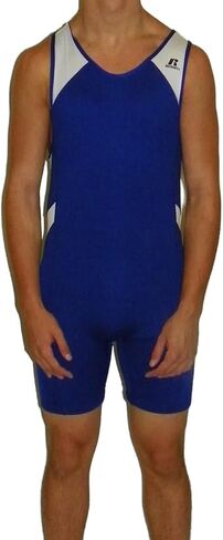 بدلة المصارعة Sprinter للرجال من Russell Athletic مقاس صغير باللونين الأزرق الملكي وال... in Kuwait