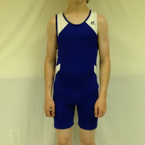 بدلة المصارعة Sprinter للرجال من Russell Athletic مقاس صغير باللونين الأزرق الملكي وال... in Kuwait