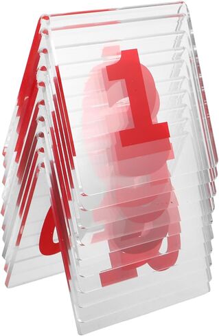 LOGOFUN 10pcs Acrylic Table Number Cards Double Sided V-shaped Stands for Restaurant Wedding Party Banquet Reception in Saudi Arabia