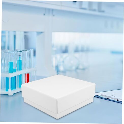 Luxshiny Freezer Storage Box for Tubes Cardboard Holder for for Laboratory Use Prevents Spills Strong Construction Integrated Lid Slots in Kuwait