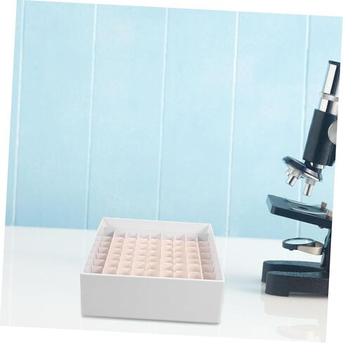 Luxshiny Freezer Storage Box for Tubes Cardboard Holder for for Laboratory Use Prevents Spills Strong Construction Integrated Lid Slots in Kuwait