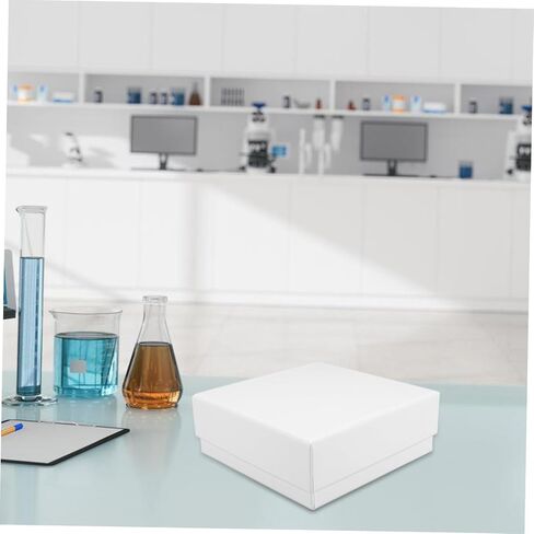 Luxshiny Freezer Storage Box for Tubes Cardboard Holder for for Laboratory Use Prevents Spills Strong Construction Integrated Lid Slots in Kuwait